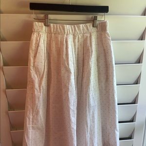 White skirt with lavender detail